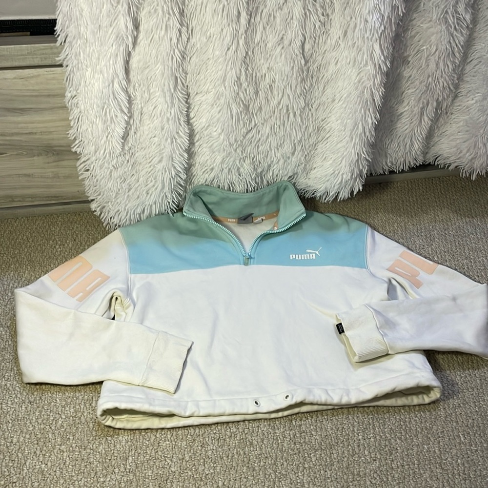 Puma Half Zip Cropped Sweatshirt